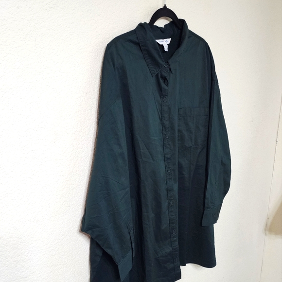 Old Navy Shirt Womens 3X Button Up Long Sleeve The Boyfriend Shirt Top Green - Picture 3 of 9